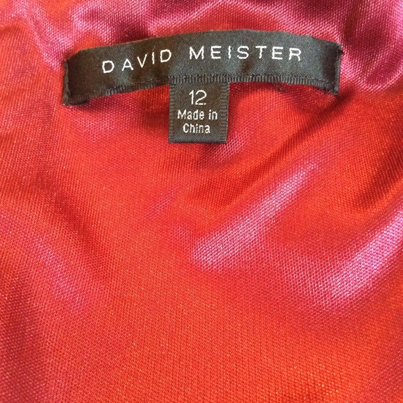 David Meister NWT Deep Red Bodycon Dress Size 12 - Picture 6 of 15